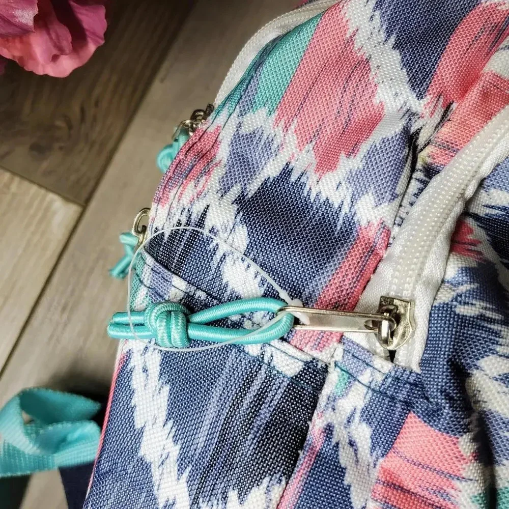 Multicolor Graphic Backpack School Bag with Two Zippers